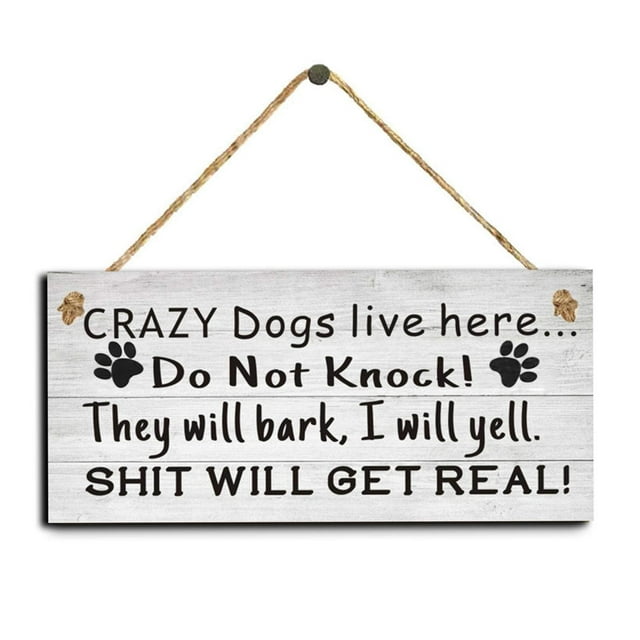 Clearance Sale!iOPQO Wall Decor,Accessories,Crazy Dog Live Here Sign