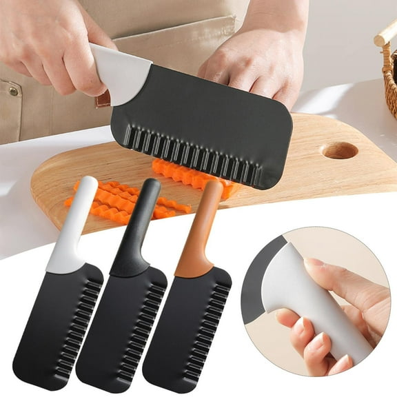 Clearance Sales! Aminojy Crinkle Cut Knife, Stainless Steel Waves French Fries Slicer Handheld Chipper Chopper, Wave Fries Cutter Slicer With Stylish Rubber Handle, Dishwasher Safe My Orders
