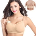 thumbnail image 1 of Sales! Ashirexll Nursing Bras Pregnant Womens Plain Color Bra Maternity Nursing Bras Vest Tops Womens Bras Beige XXL, 1 of 6