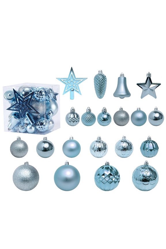 Clearance Sales Bigersell Christmas Tree Decorations Ornaments Set New Christmas Ball Ornaments -45pcs Shatterproof Christmas Ornaments Set Ball Ornaments for Christmas Tree Decoration Blue
