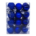 thumbnail image 1 of Clearance Sales Bigersell Hanging Ornaments New Christmas Ball Pendant Decorative Shatterproof Christmas Tree Pendants Hanging 30mm Christmas Baubles Balls Ornaments Set Pack Of 24 Pcs Blue, 1 of 2