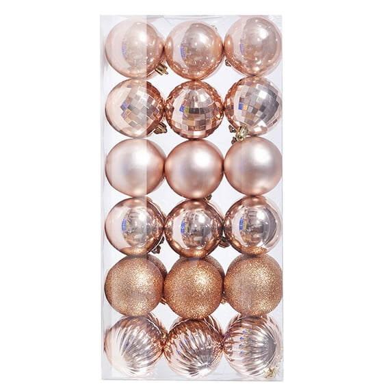 Clearance Sales Bigersell Plastic Christmas Ornaments New 36PCS Christmas Xmas Tree Ball Bauble Hanging Home Party Ornament Decor 6CM Rose Gold