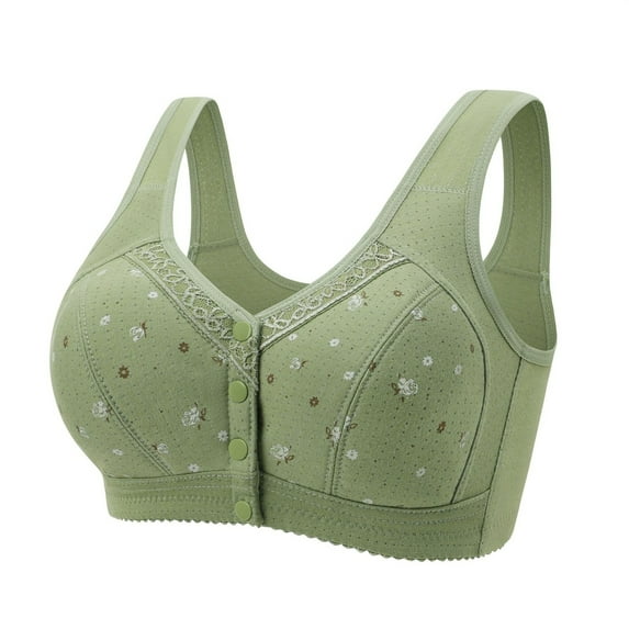 Clearance Sales Bra for Women Daisy Bras for Older Women Comfortable Convenient Front Closure Cotton Bras for Seniors Full Support No Underwire Bras Nylon Bra