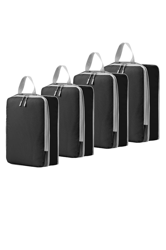 Clearance Sales! Compression Packing Cubes for Suitcases, 4 Pcs Set Packaging Bags Space Saving Travel Essentials, Compressible Expandable Luggage Organizer Bags Set for Carry On