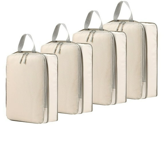 Clearance Sales! Compression Packing Cubes for Suitcases, 4 Pcs Set Packaging Bags Space Saving Travel Essentials, Compressible Expandable Luggage Organizer Bags Set for Carry On
