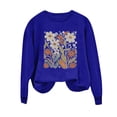 thumbnail image 1 of S Buigttklop Plus Szie Sweatshirts for Women Vintage Print Graphic Floral Flower Tropical Botanical Crewneck Loose Fit Sweatshirt, 1 of 3