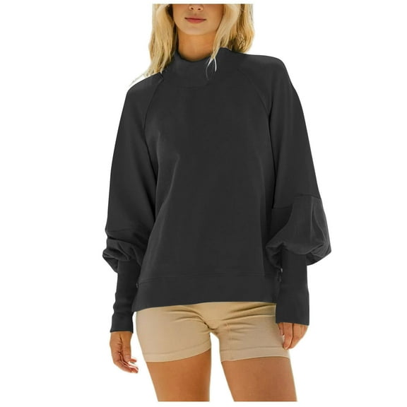 S Buigttklop Women'S Casual Sweatshirts Crewneck Long Sleeve Tunic Sweaters Tops Oversized Color Block Pullover 2024 Fall Clothes