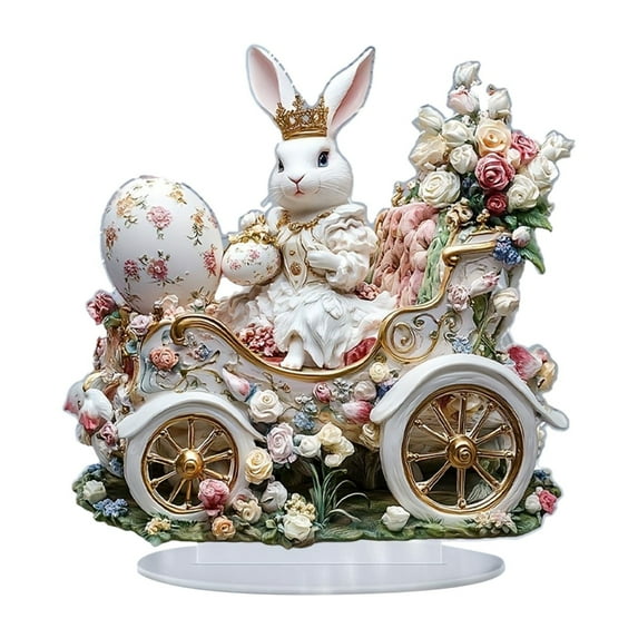 Clearance Sales! Easter Bunny Decorative Acrylic Egg Ornament Festive Home Decor Tabletop Decoration For Easter Celebration