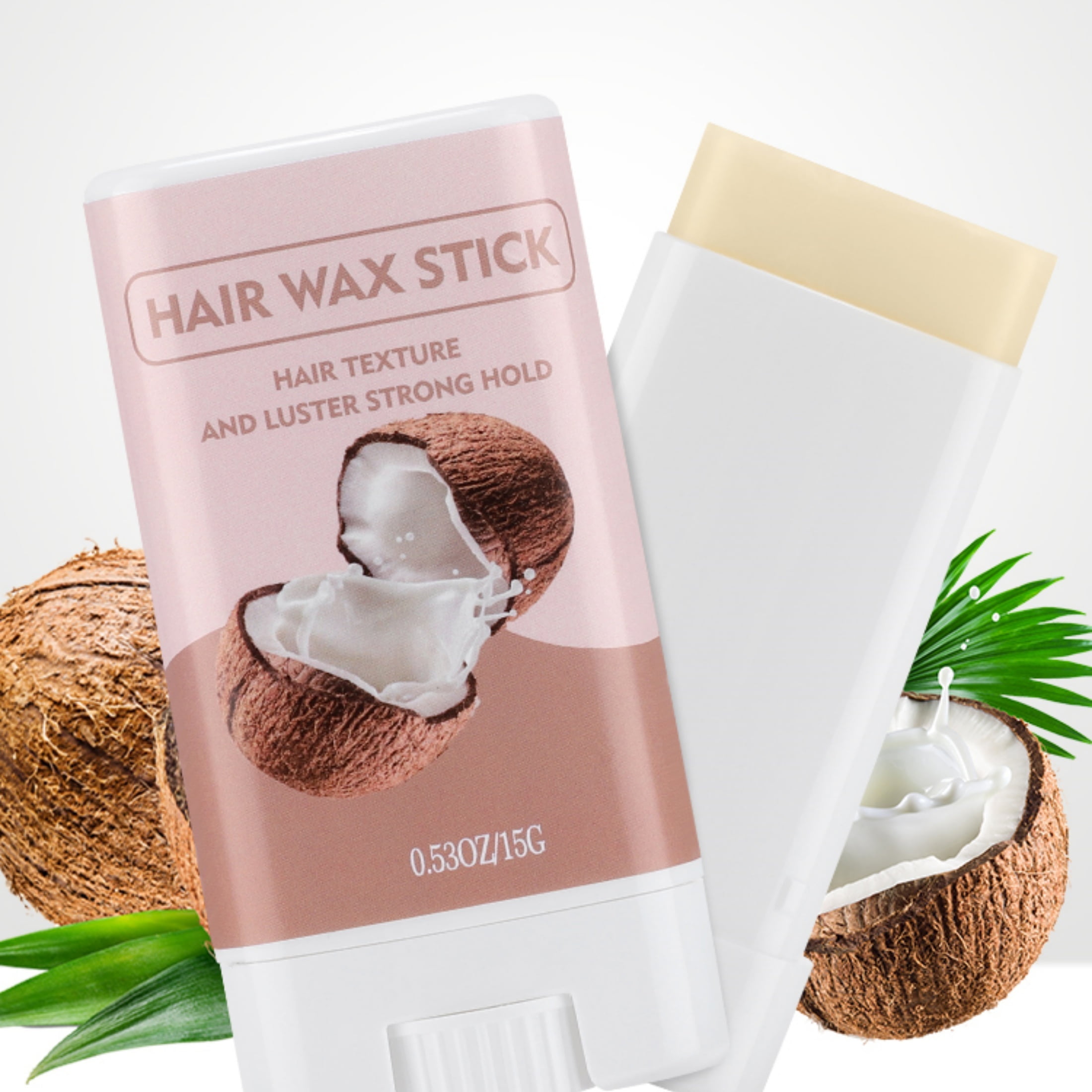 Coconut Hair Pomade for Flyaway and Frizz Hair, Coconut Hair Wax Stick Portable Hair Styling Pomade Stick