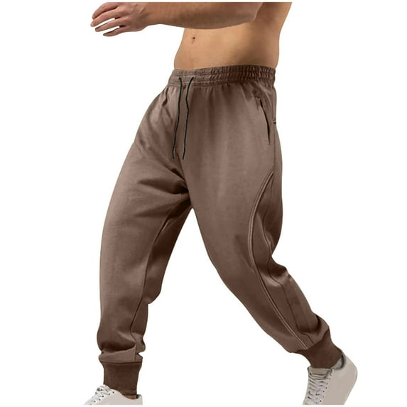Inleife Men's Drawstring Elastic Waist And Solid Color Pocket Hoodie Binding Leg Pants Tracksuit Pants
