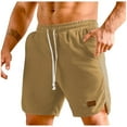 thumbnail image 1 of Inleife Mens Shorts Casual Solid Summer With Pockets Drawstring Middle Waist Sport Short Pants, 1 of 6