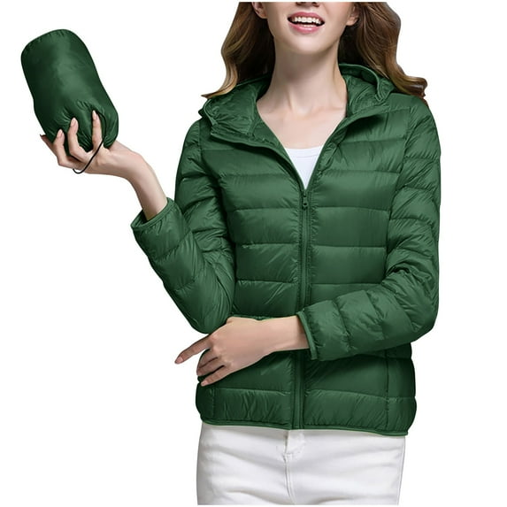 Inleife Womens Casual Jackets Women's Solid Color Long Sleeved Zipper With Pocket Lightweight Cotton Jacket