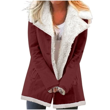Clearance Sales Inleife Womens Jackets Women's Loose Long Sleeved Button Pocket Solid Color Top Jacket