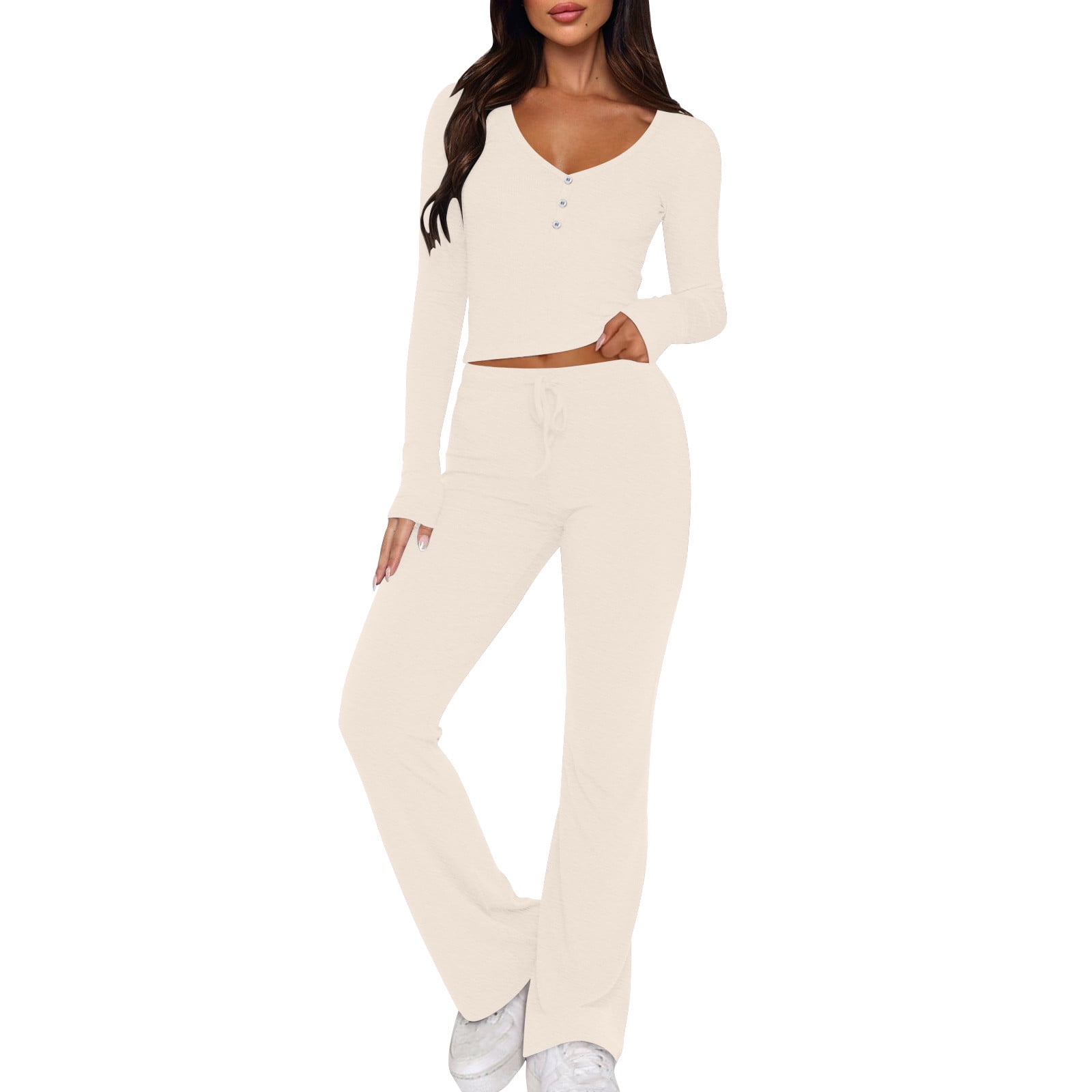 Chic Printed Long-Sleeve Shirt Belted Wide-Leg Pants Two Piece Set