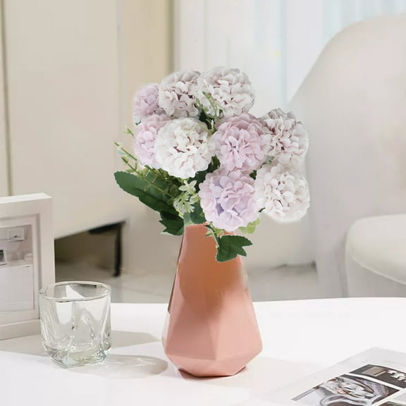 Clearance Sales Latrodar Fake Flowers in Vase Simulated Flowers Ball Chrysanthemum Fake Flowers Bundle Wedding UV Resistant Decorative Ornaments Purple 14x12 Inch