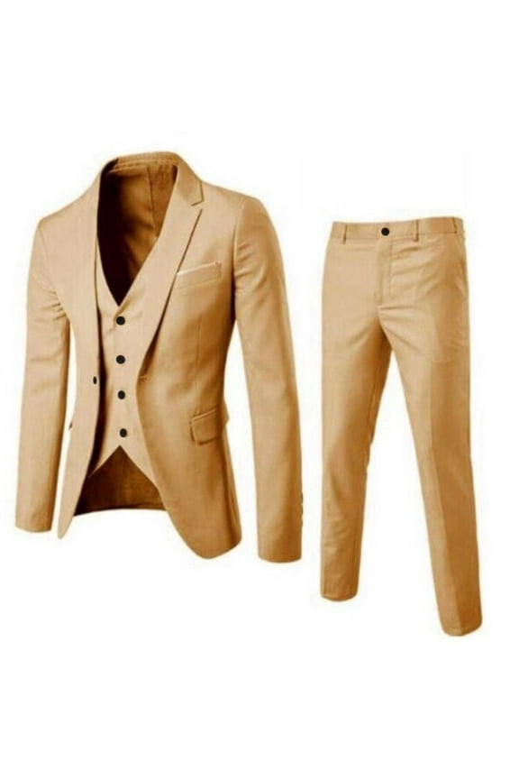 Clearance Sales Men's Suits Men’s Suit Slim 3 Piece Suit Business Wedding Party Jacket Vest & Pants Coat