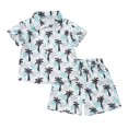 thumbnail image 1 of OGLCCG Boy's 2 Piece Outfits Tropical Print Short Sleeve Button Up Shirts and Elastic Waist Shorts Set Summer Casual Clothes 1-8Y, 1 of 3