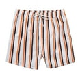 thumbnail image 1 of Beach Trunks for Men Mens Swim Trunk Men Fashion Casual Drawstring Elastic Stripe Printing Design Beach Shorts Orange Red 2XL, 1 of 6
