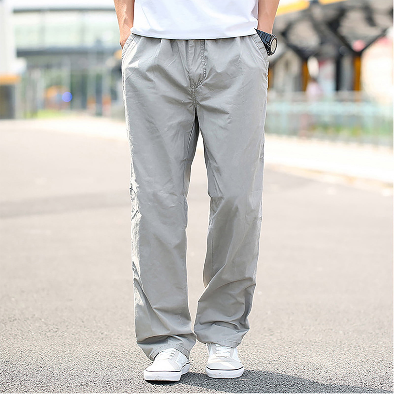 Amazon.co.jp: Men's suit pants men's trousers summer 9th trousers men's  slim thin loose straight pencil pants men's pants (Color: Light grey, Size:  33) : Clothing, Shoes & Jewelry