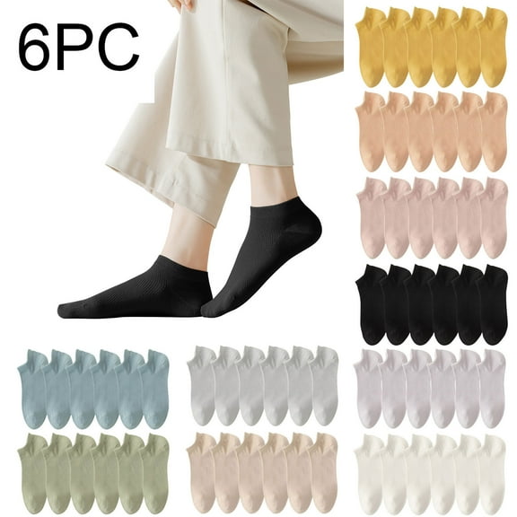 Ofreoo 6 Pairs Womens Socks Mesh Ventilation Non Slip Liner Footies Thin Socks Lightweight Socks Compression Stockings for Women