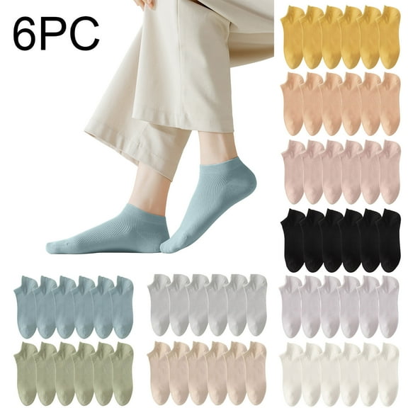 Ofreoo 6 Pairs Womens Socks Mesh Ventilation Non Slip Liner Footies Thin Socks Lightweight Socks Compression Stockings for Women