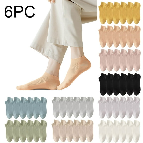 Ofreoo 6 Pairs Womens Socks Mesh Ventilation Non Slip Liner Footies Thin Socks Lightweight Socks Compression Stockings for Women