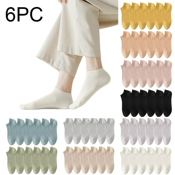 Ofreoo 6 Pairs Womens Socks Mesh Ventilation Non Slip Liner Footies Thin Socks Lightweight Socks Compression Stockings for Women