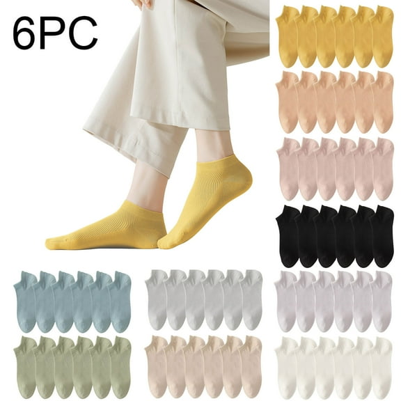 Ofreoo 6 Pairs Womens Socks Mesh Ventilation Non Slip Liner Footies Thin Socks Lightweight Socks Compression Stockings for Women