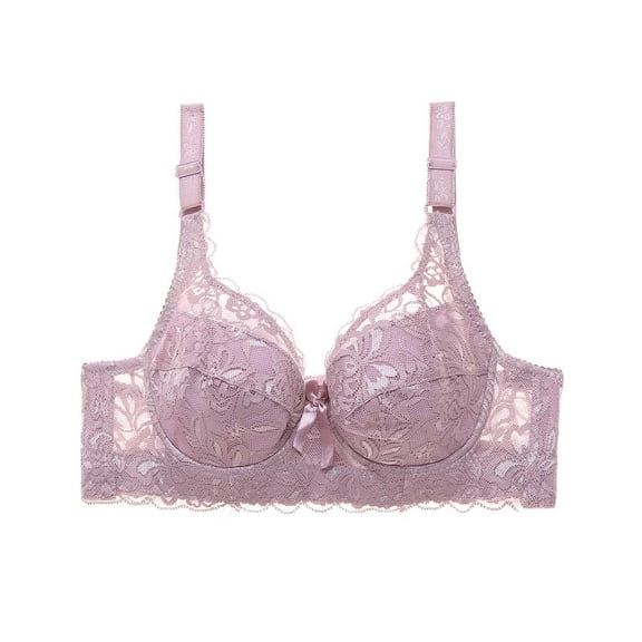Ofreoo Women's Balconette Push Up Bra Plus Size Lace Unlined Sheer Underwire