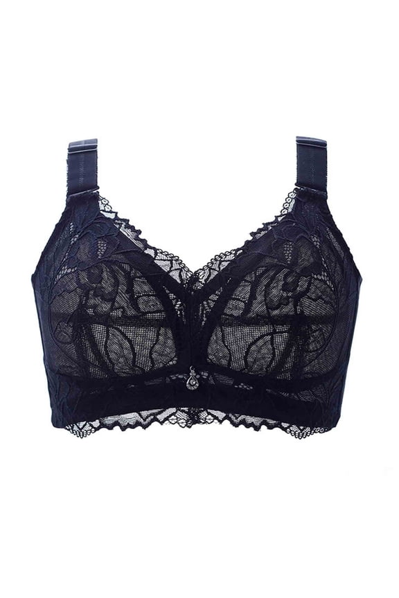 Women's Lace Sheer Bra Plus Size Unlined Underwire Full Coverage See Through Bras