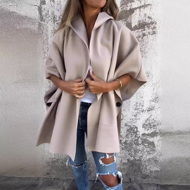 Clearance Sales Plus Size Coat Women's /winter Lapel Cape Trench