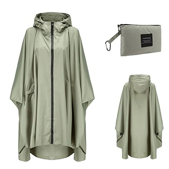 HWRETIE Waterproof Unisex Rain Poncho for Outdoor Use - Fashion Women Rain Jacket Coat Printing Hooded for Adults With Pockets Tops