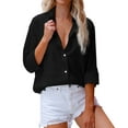 thumbnail image 1 of Clearance Sales Super Soft Wrinkle Free Button Down Shirts for Women Formal Work Dress Blouses Tops Womens Button Down Shirts Boyfriend Long Sleeve Oversized Blouses Tops, 1 of 8