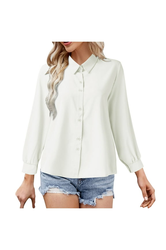 Clothing 2025 Super Soft Wrinkle Free Button Down Shirts for Women Formal Work Dress Blouses Tops Womens Button Down Shirts Boyfriend Long Sleeve Oversized Blouses Tops