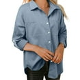 thumbnail image 1 of Clothing 2025 Super Soft Wrinkle Free Button Down Shirts for Women Formal Work Dress Blouses Tops Womens Button Down Shirts Boyfriend Long Sleeve Oversized Blouses Tops, 1 of 5