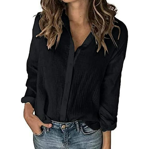 Clearance Sales Super Soft Wrinkle Free Button Down Shirts for Women Formal Work Dress Blouses Tops Womens Button Down Shirts Boyfriend Long Sleeve Oversized Blouses Tops