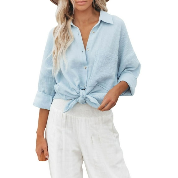 Clothing 2025 Super Soft Wrinkle Free Button Down Shirts for Women Formal Work Dress Blouses Tops Womens Button Down Shirts Boyfriend Long Sleeve Oversized Blouses Tops