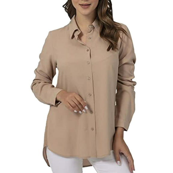 Clothing 2025 Super Soft Wrinkle Free Button Down Shirts for Women Formal Work Dress Blouses Tops Womens Button Down Shirts Boyfriend Long Sleeve Oversized Blouses Tops