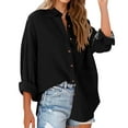 thumbnail image 1 of Clothing 2025 Super Soft Wrinkle Free Button Down Shirts for Women Formal Work Dress Blouses Tops Womens Button Down Shirts Boyfriend Long Sleeve Oversized Blouses Tops, 1 of 4