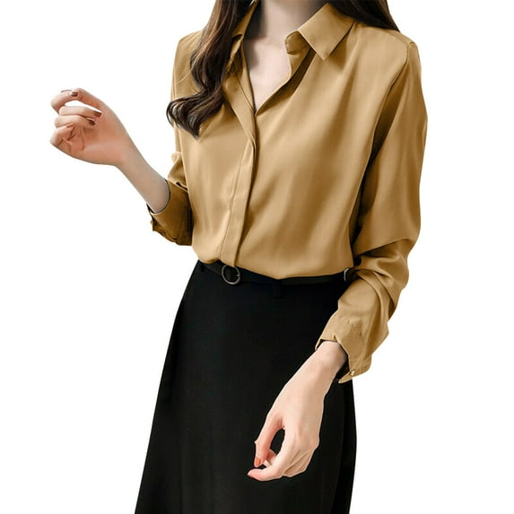 Clothing 2025 Super Soft Wrinkle Free Button Down Shirts for Women Formal Work Dress Blouses Tops Womens Button Down Shirts Boyfriend Long Sleeve Oversized Blouses Tops