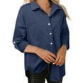 thumbnail image 1 of Clothing 2025 Super Soft Wrinkle Free Button Down Shirts for Women Formal Work Dress Blouses Tops Womens Button Down Shirts Boyfriend Long Sleeve Oversized Blouses Tops, 1 of 5