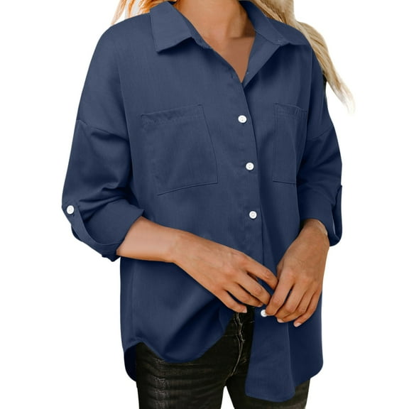 Clothing 2025 Super Soft Wrinkle Free Button Down Shirts for Women Formal Work Dress Blouses Tops Womens Button Down Shirts Boyfriend Long Sleeve Oversized Blouses Tops