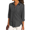 thumbnail image 1 of Clothing 2025 Super Soft Wrinkle Free Button Down Shirts for Women Formal Work Dress Blouses Tops Womens Button Down Shirts Boyfriend Long Sleeve Oversized Blouses Tops, 1 of 6