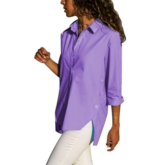 Clothing 2025 Super Soft Wrinkle Free Button Down Shirts for Women Formal Work Dress Blouses Tops Womens Button Down Shirts Boyfriend Long Sleeve Oversized Blouses Tops