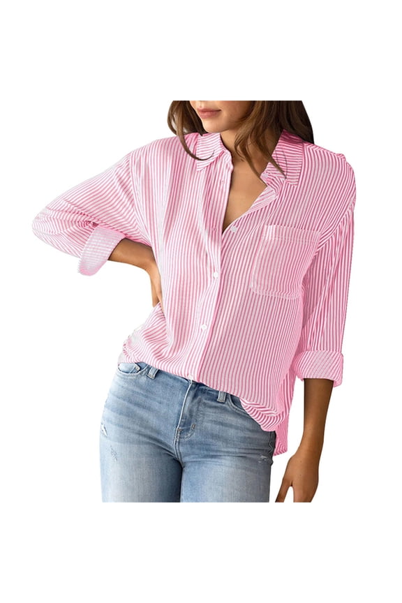 Clothing 2025 Super Soft Wrinkle Free Button Down Shirts for Women Formal Work Dress Blouses Tops Womens Button Down Shirts Boyfriend Long Sleeve Oversized Blouses Tops