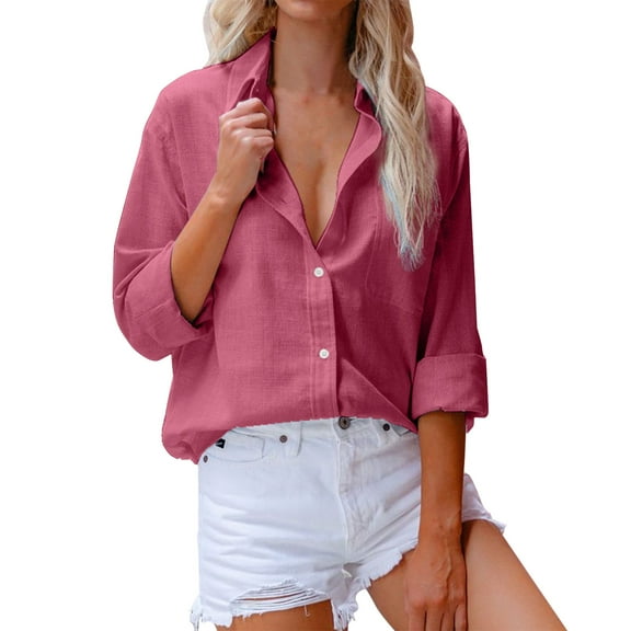 Clothing 2025 Super Soft Wrinkle Free Button Down Shirts for Women Formal Work Dress Blouses Tops Womens Button Down Shirts Boyfriend Long Sleeve Oversized Blouses Tops