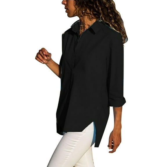 Clothing 2025 Super Soft Wrinkle Free Button Down Shirts for Women Formal Work Dress Blouses Tops Womens Button Down Shirts Boyfriend Long Sleeve Oversized Blouses Tops