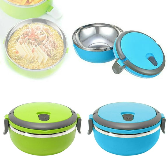 Clearance Sales Thermos For Hot Food, Stainless Steel Round 1 Layer Insulated Food Thermal Containers Lunch Box Case Thermal Lunch Box Stackable Hot Food Insulated Box