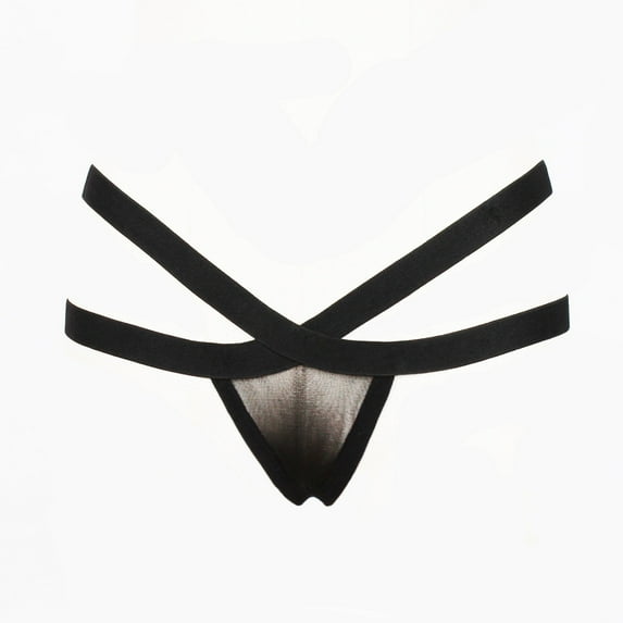 Joau Women's Strappy Sheer Mesh G String Thong Underwear Sexy Low Rise Breathable T-back Thongs Panties Brief