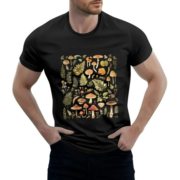 NAMTYQX Hawaiian Shirts for Men Lightweight Relaxed Fit Graphic Boho Short Sleeve Stretchy Round Neck Plus Size Cozy Casual Mens T Shirts Black Size 3XL